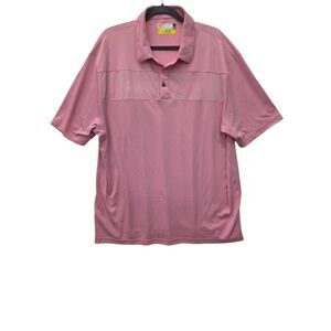 Jack Nicklaus Pink Polo Shirt Mens XXL Pink Floral Eco Choice Short Sleeve Golf